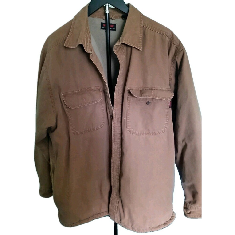 Wolverine Men's Brown Button Down Distressed Chore Coat Size XL Cotton Pockets